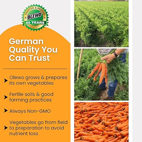 Vista 9 de Olewo Original Carrots for Dogs – Fiber for Perfect Poop, Dehydrated Dog Food Toppers for Picky Eaters, Natural Skin & Coat Support, Multivitamin