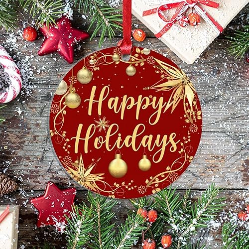 Vista 31 de Christmas Ornament Merry Christmas Y'all Ornament for Christmas Tree Decor Gold Snowflake Ball Wreath Xmas Tree Decorations 3in Acrylic Ornament