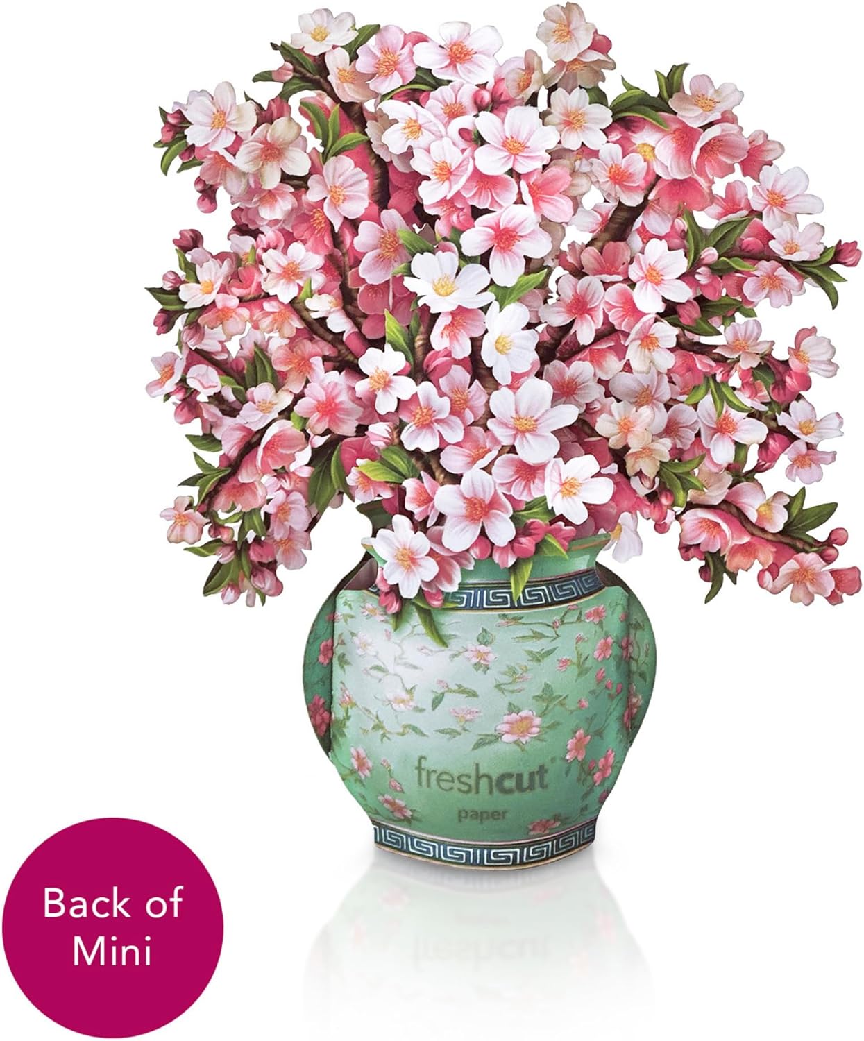 Freshcut Paper Pop Up Cards, Mini Cherry Blossoms, 6 Inch Mini Sized Forever Flower Bouquet 3D Popup Greeting Cards, Birthday Cards, Valentine's Day Card, Blank Notecard & Envelope - Image 7