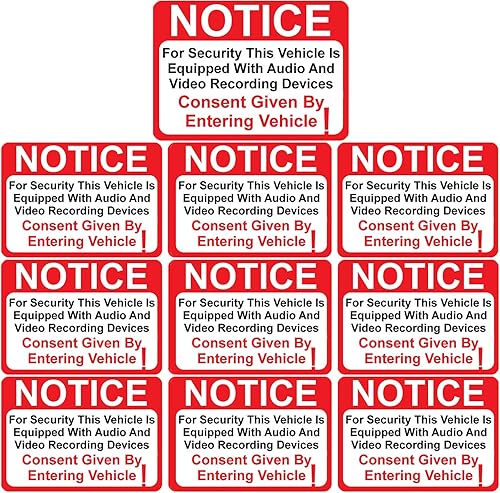 Miniatura 4 de Paquete de 10 vehículos de aviso está equipado con dispositivos de grabación de audio y video al introducir la calcomanía, autoadhesivo de vinilo de