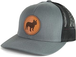 Frenchie French Bulldog Leather Patch Hat | Frenchie Gift | Frenchie Trucker Hat | Bulldog Baseball Hat