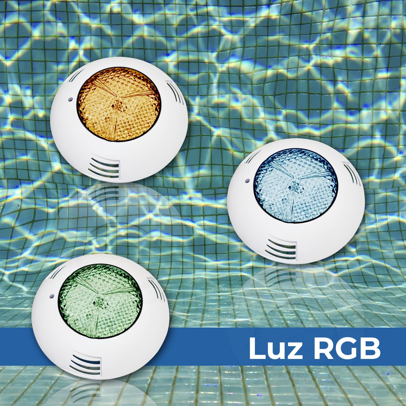 LED ATOMANT Foco de piscina LED 45W RGB, Luz para Piscina Impermeable IP68 Sumergible, Cable 1,5m, Con Transformador AC 220V/12V AC y Mando a distancia por control remoto