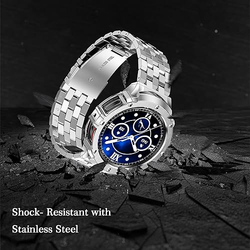 Miniatura 2 de HASLFM - Funda de metal y correas compatibles con Samsung Galaxy Watch 654 de 1.732 pulgadas, correa de reloj resistente de acero inoxidable