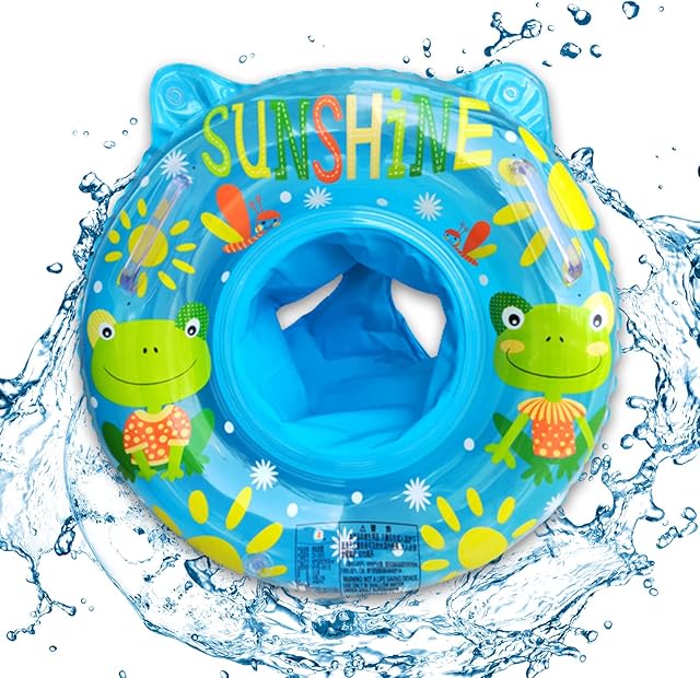 MIRFURT Baby Swimming Ring, Inflatable Swim Float with Seat for Baby/Kid 6-36 Months, Infant Waist Float Ring.