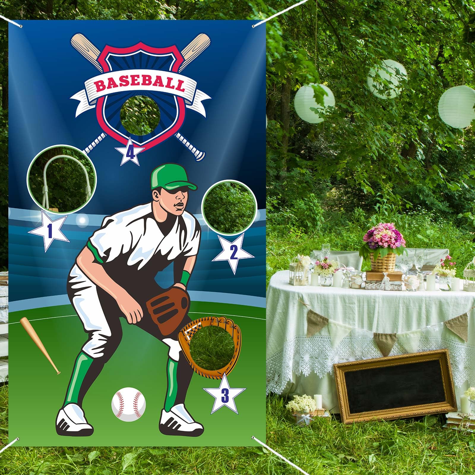 Photo Ropes Baseball Baseball Photo Backdrop 25CT With Stick,Handball Selfie Props ...