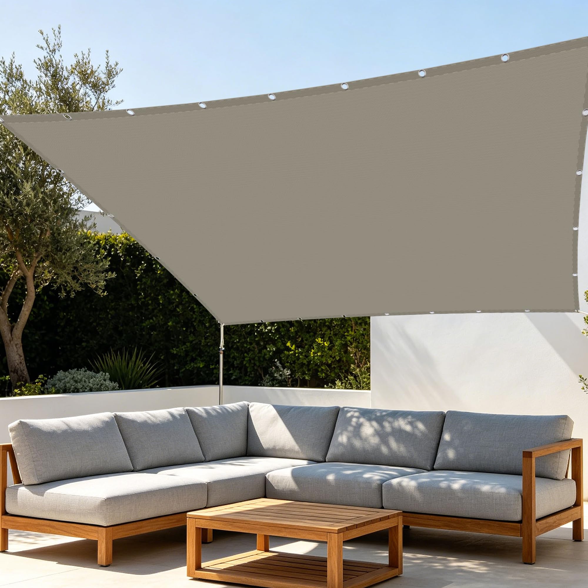Toile d'ombrage rectangulaire imperméable et respirante pour terrasse