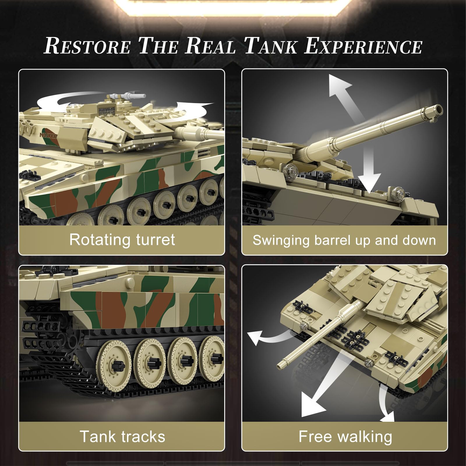 Amazon.co.jp: Mould King 20020ハイテクMOCヒョウ2戦車玩具