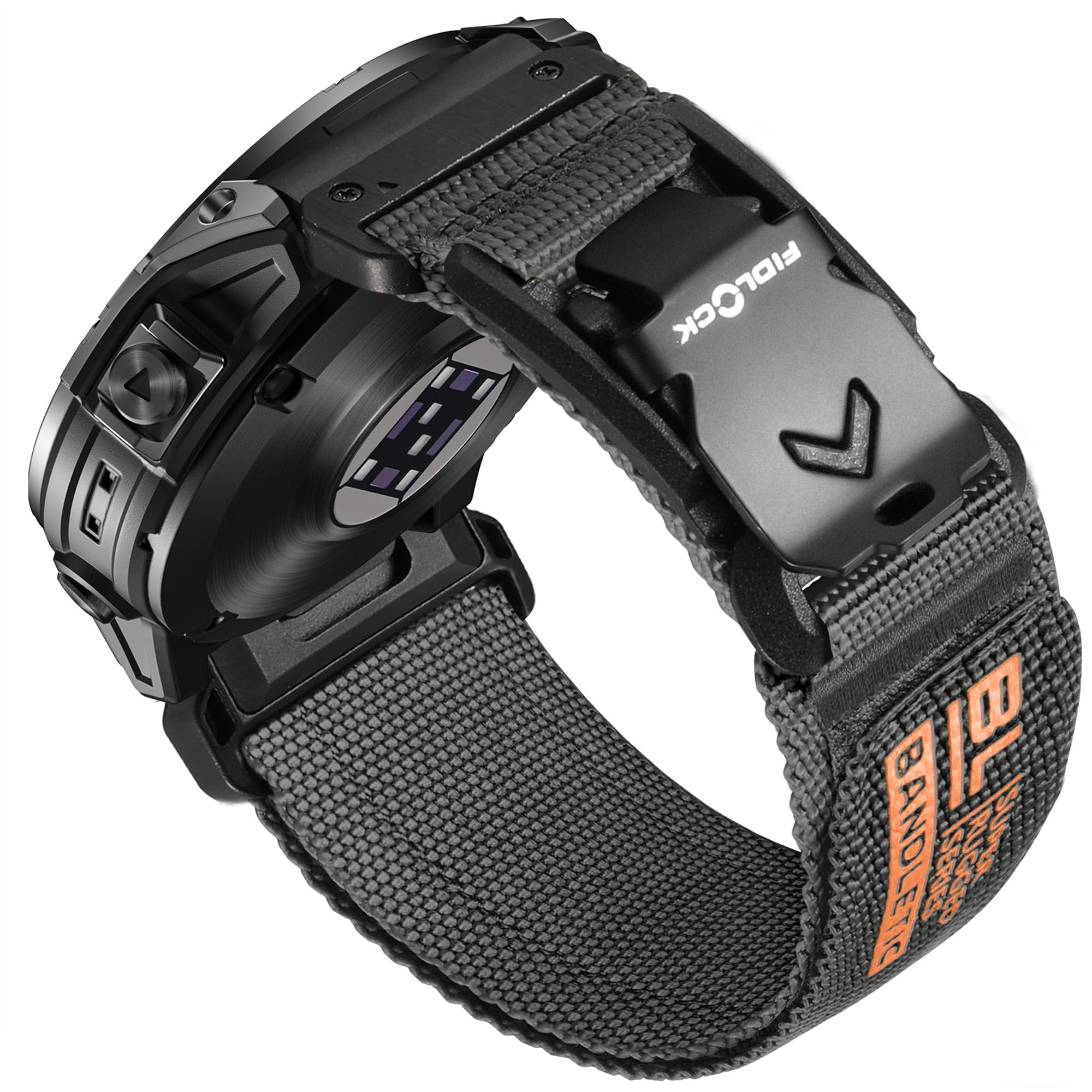 Photo 1 of Bandletic Compatible with Garmin Instinct Watch Bands - 22mm Quick Fit Rugged Strap with Magnetic Fidlock V-Buckle for Fenix 8 47mm/7 6 Pro/5/5 Plus/Forerunner 965/945/Approach S62/S60/Quatix 7