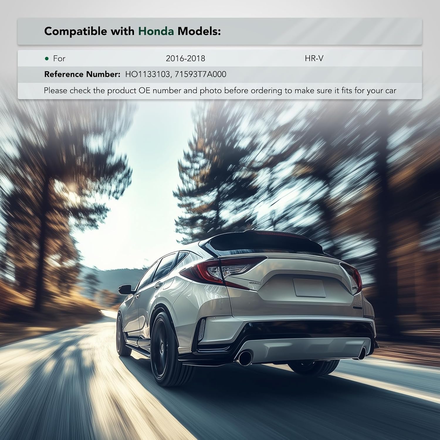 YHTAUTO Rear Right Passenger Side Bumper Cover Retainer Compatible with Honda HR-V 2016-2018 Sport Utility, Bumper Bracket