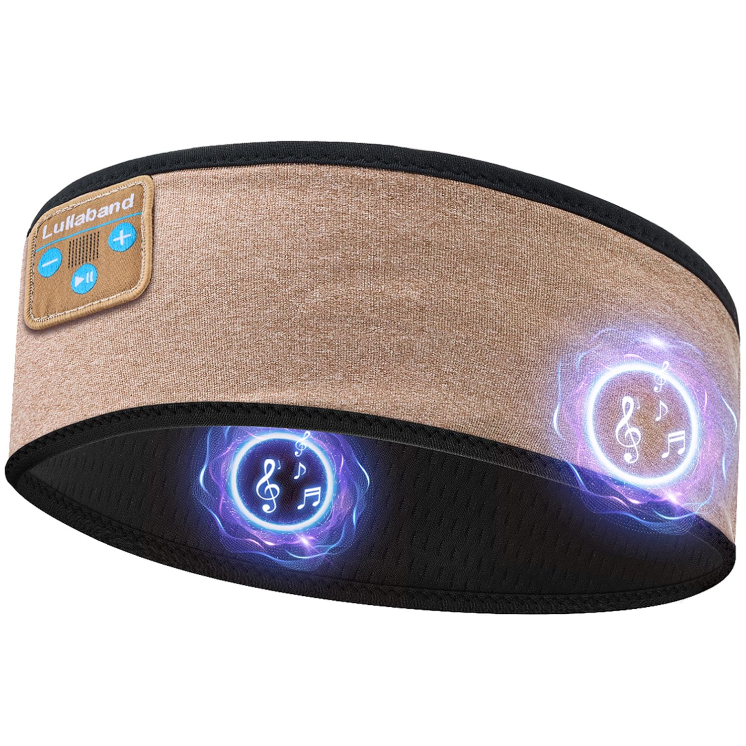 Sports Headband Headphones Wide Stretchy Non-Slip Moisture Desert Color Wicking Sweat Sleep Headbands for Men Women Sleeping Running Fitness Yoga Cycling