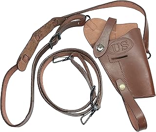 World War M7 Holster Brown COLT .45 Cal M-7 Tanker Leather Shoulder Holster WWII US - HERTE