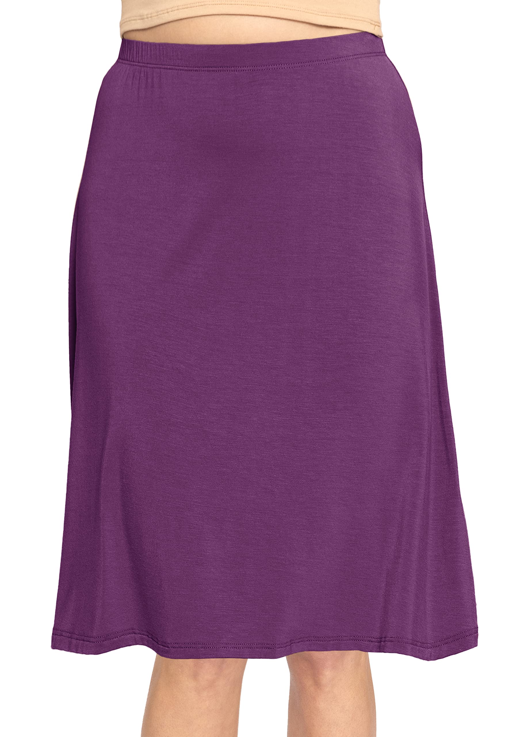 STRETCH IS COMFORT Knee Length and Midi A-Line Flowy Skirt | Comfortable Clothes for Women | S-5X