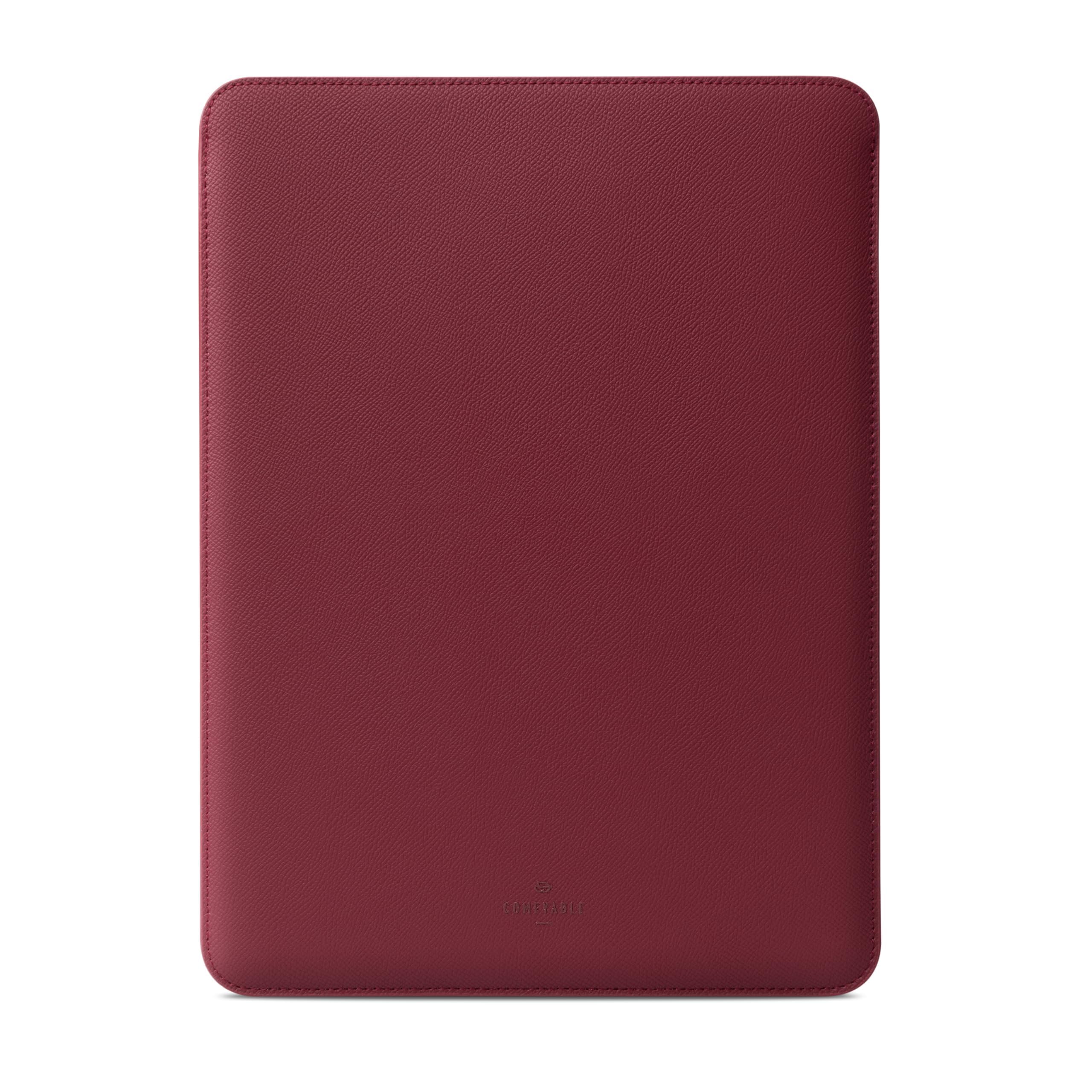 Housse MacBook Air 13 en cuir véritable rouge vin pour le bureau - 7