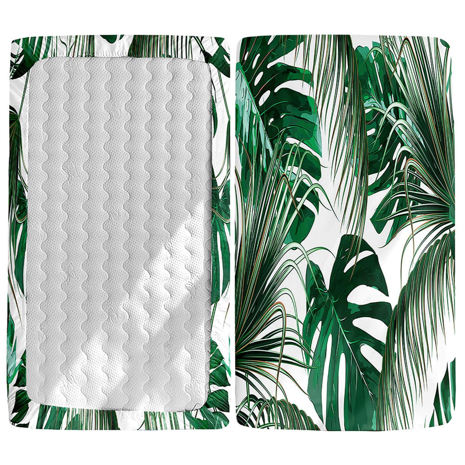 Odot Cot Bed Fitted Sheets, Plant Leaves Pattern Cot Bed Sheet Fitted Sheets for Cribs Baby Bed Sheets Soft Bassinet Sheets Cot Bed Mattress Protector for Boy Girl (40x90cm,Monstera Leaves)