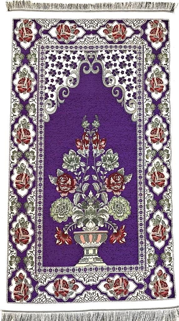 Interway Trading Padded High Density Foam Cushion Prayer Rug Mat Carpet Permadani Permaidani Ramadan Eid Turkish Seccade Muslim Sajadah Namaz Janamaz with Free Cap and Beads