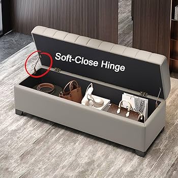 Amazon.co.jp: モダンで軽量な高級収納ベンチ、収納付き長方形