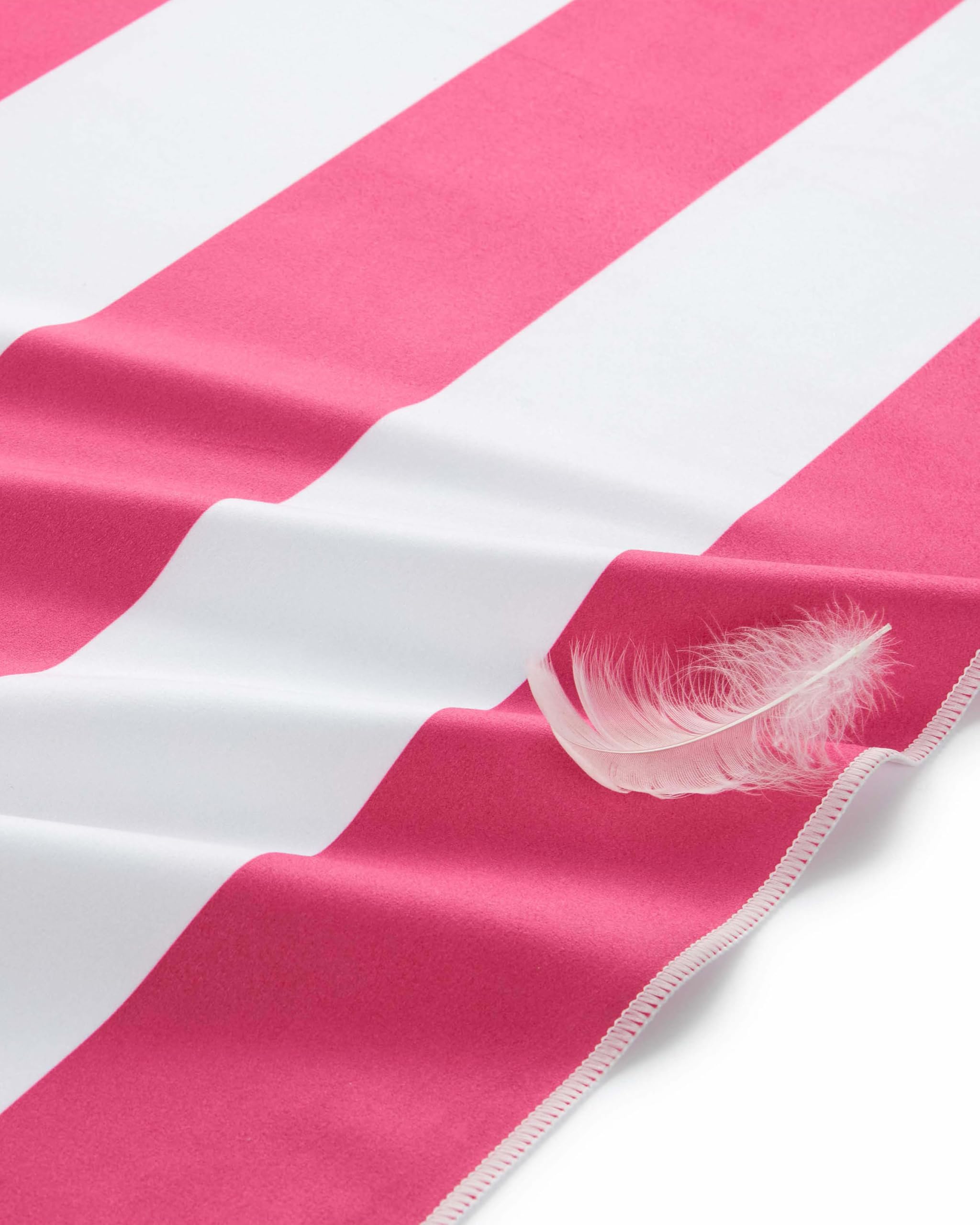 Fit-Flip Telo Mare microfibra – leggero, fine e ad asciugatura rapida – asciugamano microfibra grande – teli antisabbia da spiaggia – 100% riciclato - rigato rosa-bianco 160cmx90cm