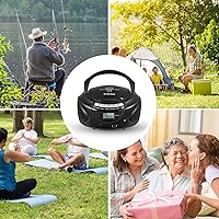 Vista 6 de Gelielim Portable CD Players for Home, CD Boombox with AM/FM Stereo Radio, Bluetooth, USB, SD Card, MMC Drive, Aux-in, Headphone Jack,LCD Display