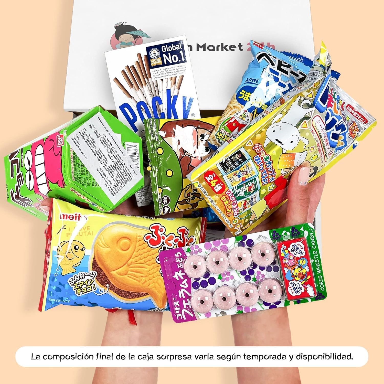 JapanBox Surprise Box: Japanische Süßigkeiten, Snacks, Ramen, Getränke Geschenkkorb