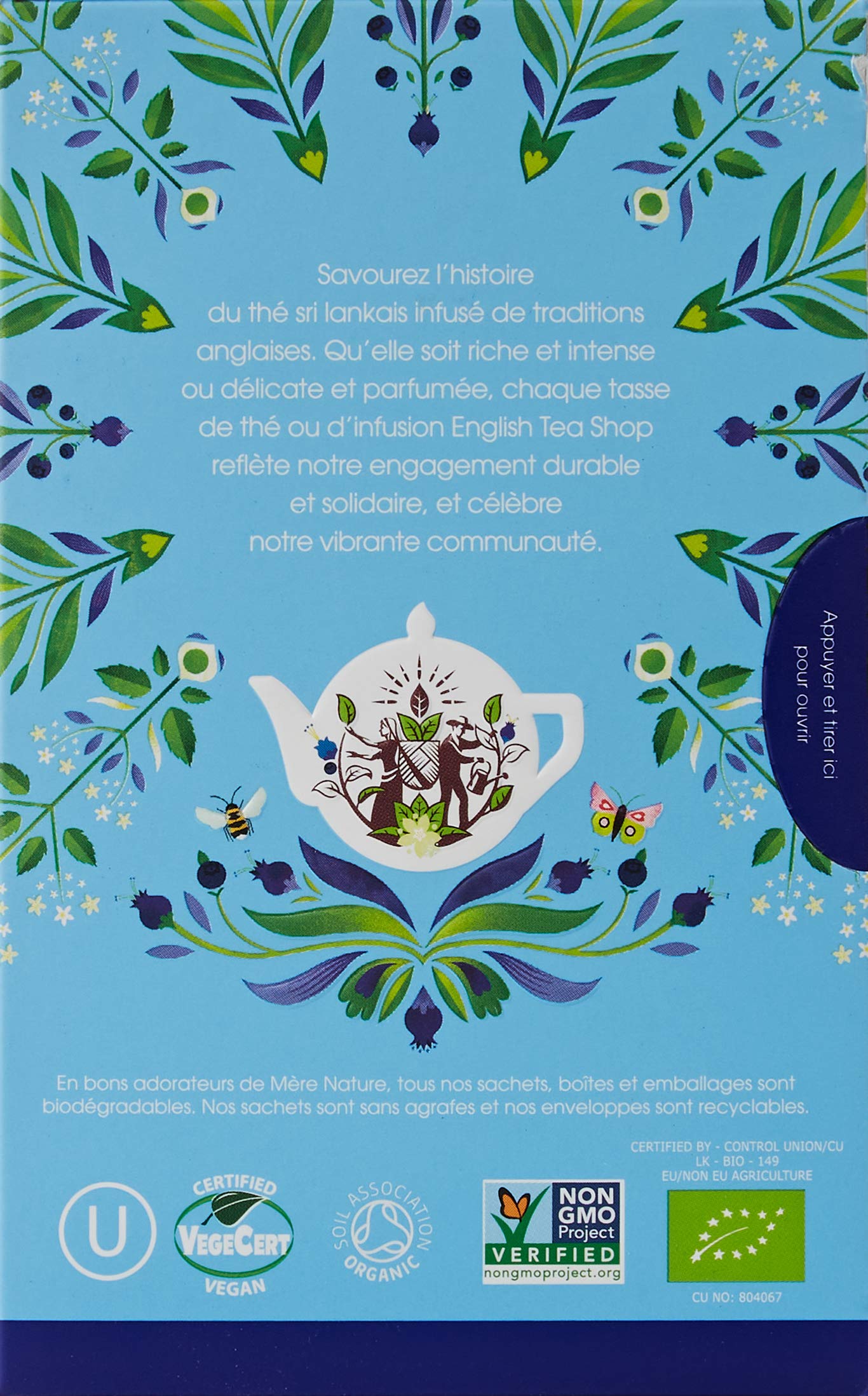 English Tea Shop Té blanco orgánico, arándanos y flores de saúco, súper té