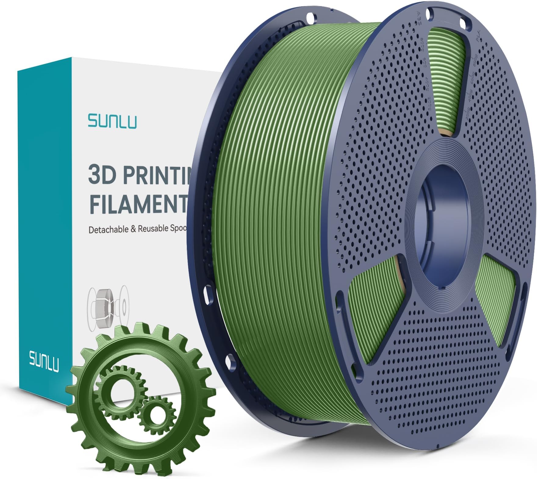 PLA+ 3D Printer Filament, PLA Plus Filament 1.75mm, Toughness Enhanced Filament Compatible with 3D FDM Printers, 1 kg Spool(2.2 LBS), Olive Green