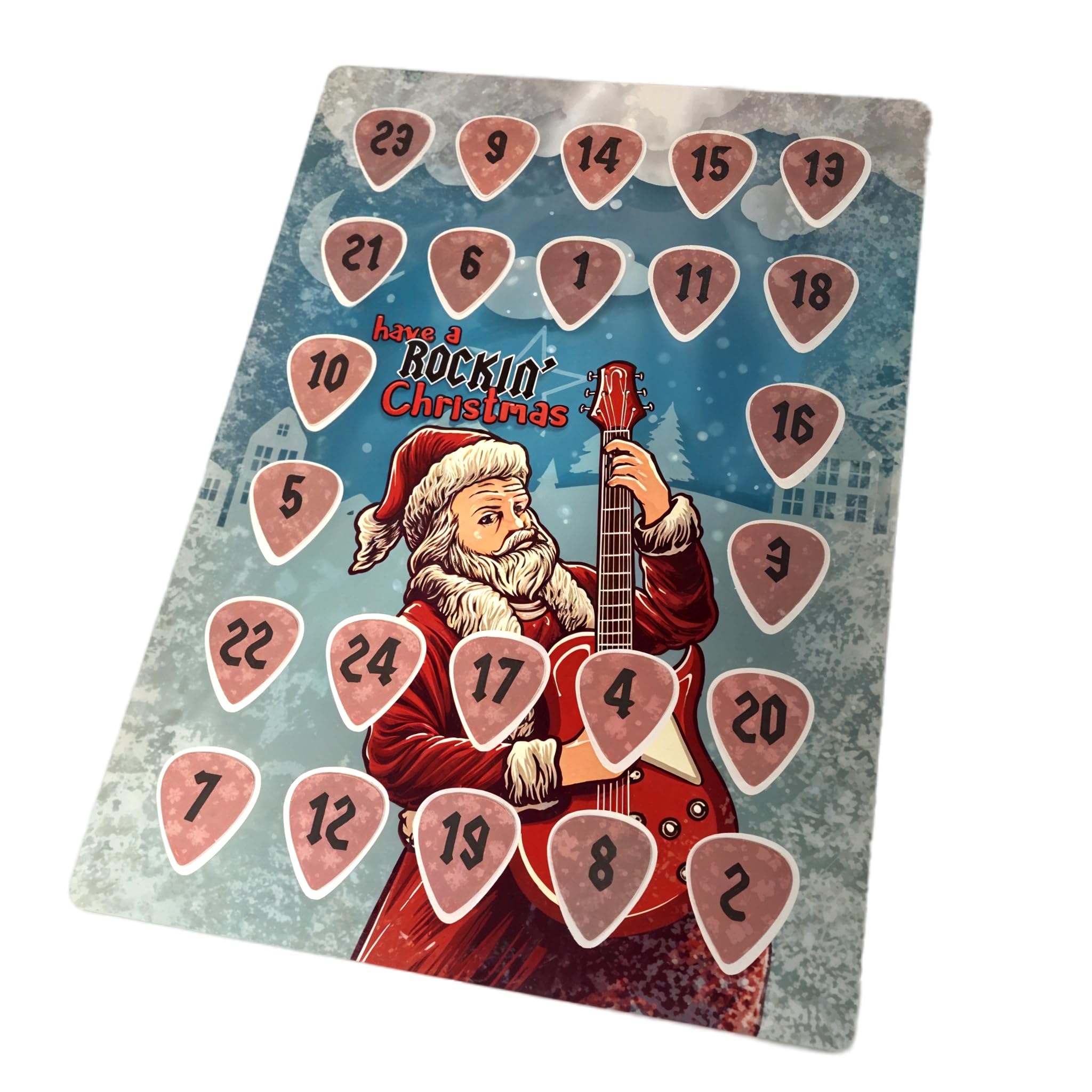 Rockin' Christmas Advent Calendar With Real Guitar Picks For Guitarists Rock Music Fans