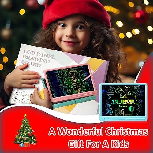 Miniatura 7 de Tableta de escritura LCD de 15 pulgadas para niños, tableros de garabatos para niños de 3 a 12 años, juguetes educativos, tablero de planificación