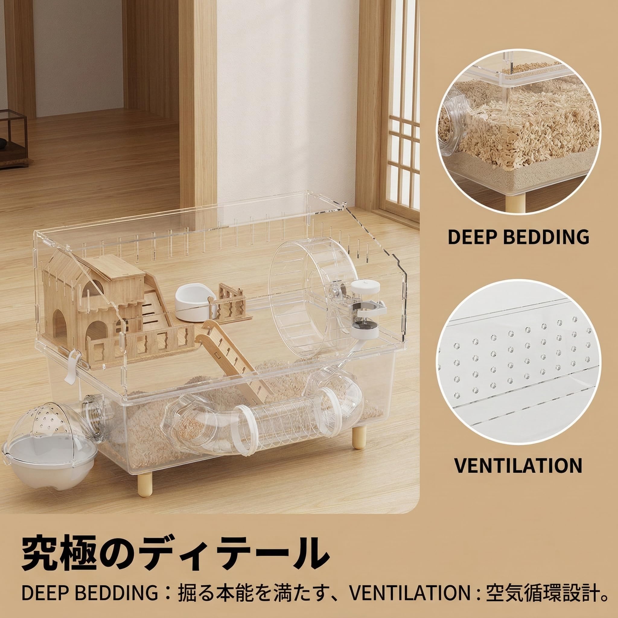 ハムスターゲージ　【YOKITOMO 2階建て】 YOKITOMO アクリル製ハムスターケージ 2階建て 【公式通販】