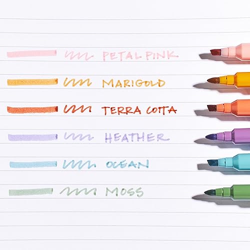 Miniatura 2 de Erin Condren Paquete de 6 resaltadores de doble punta, flores atrevidas, tinta resaltadora de doble punta, perfectos para decoración, codificación