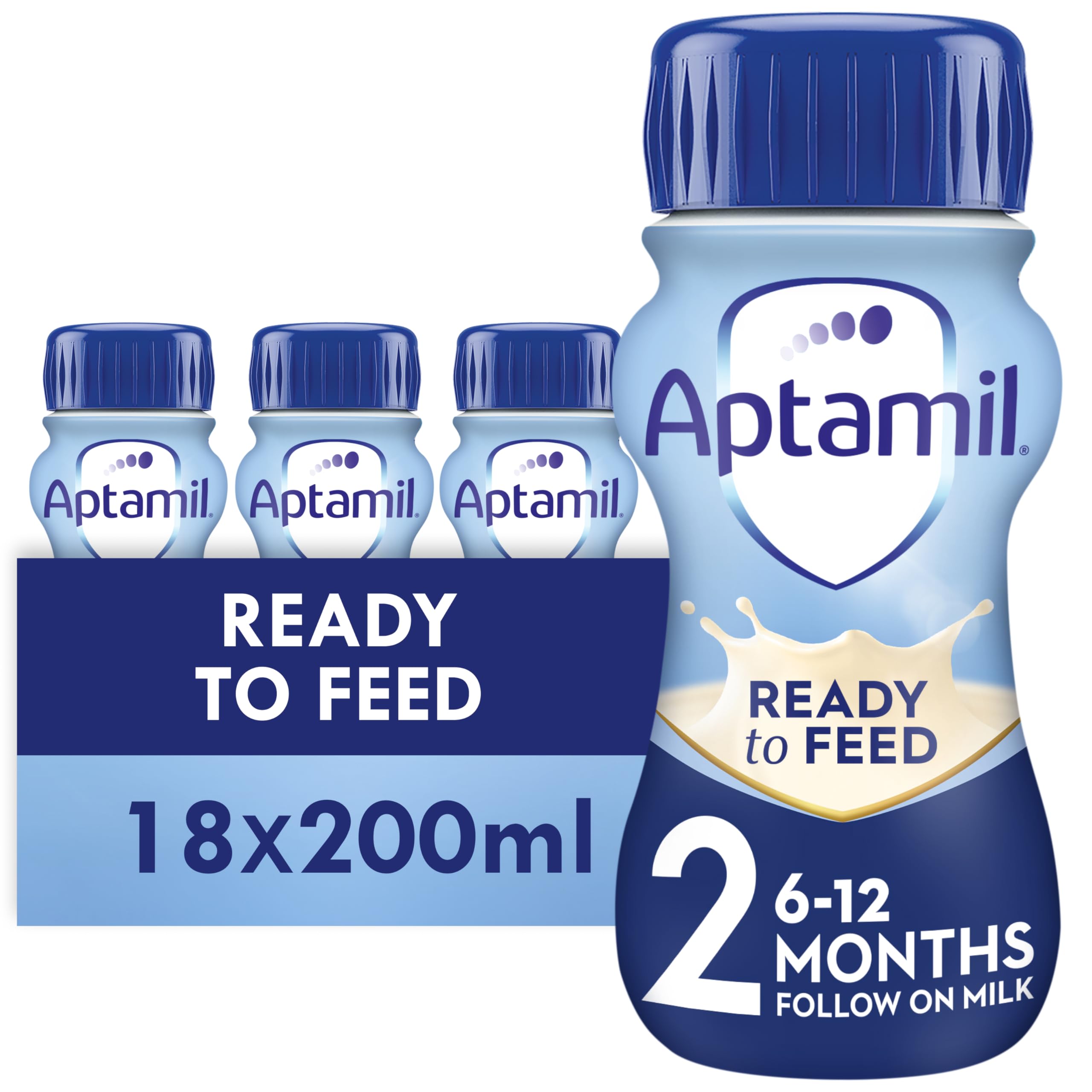 Aptamil 2 Follow On Baby Milk Ready To Use Liquid Formula 6-12 Months 200 Ml