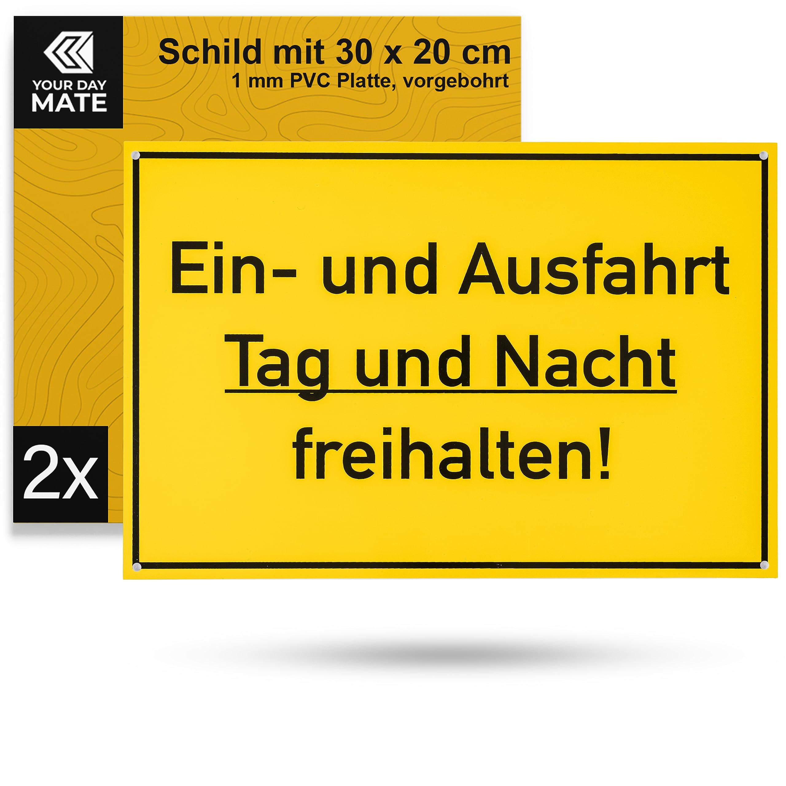 Einfahrt Freihalten Schild 30x20 Cm – Wetterfest Aus Kunststoff, Gelb, Deutsche Produktion