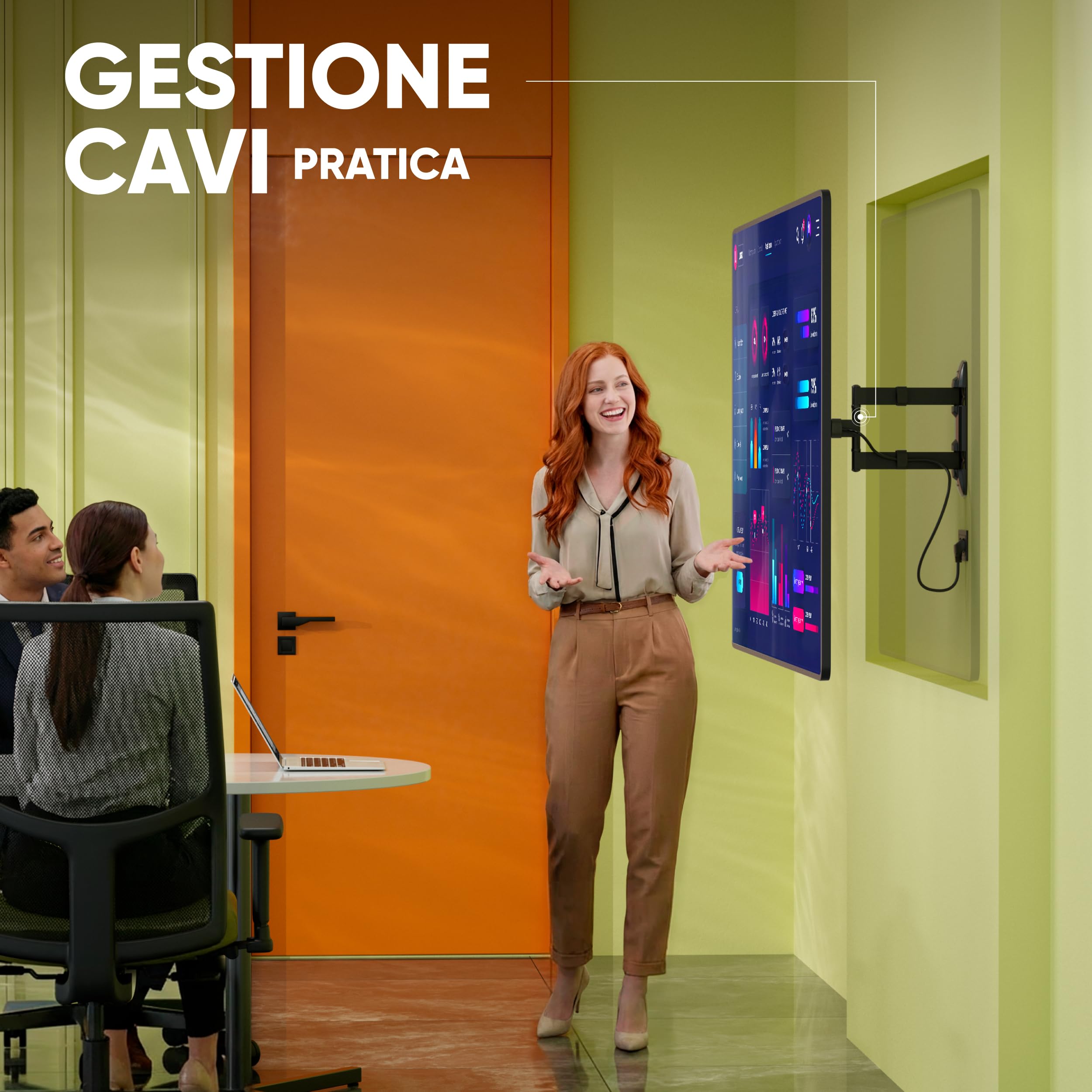 ONKRON Supporto TV Parete 32-65 pollici, 35 kg, VESA 100x100-400x400 mm, Braccio TV Girevole e Inclinabile, Porta Televisore a Muro Estensibile, Staffa Televisore Universale, Regolabile, Nero M4-B