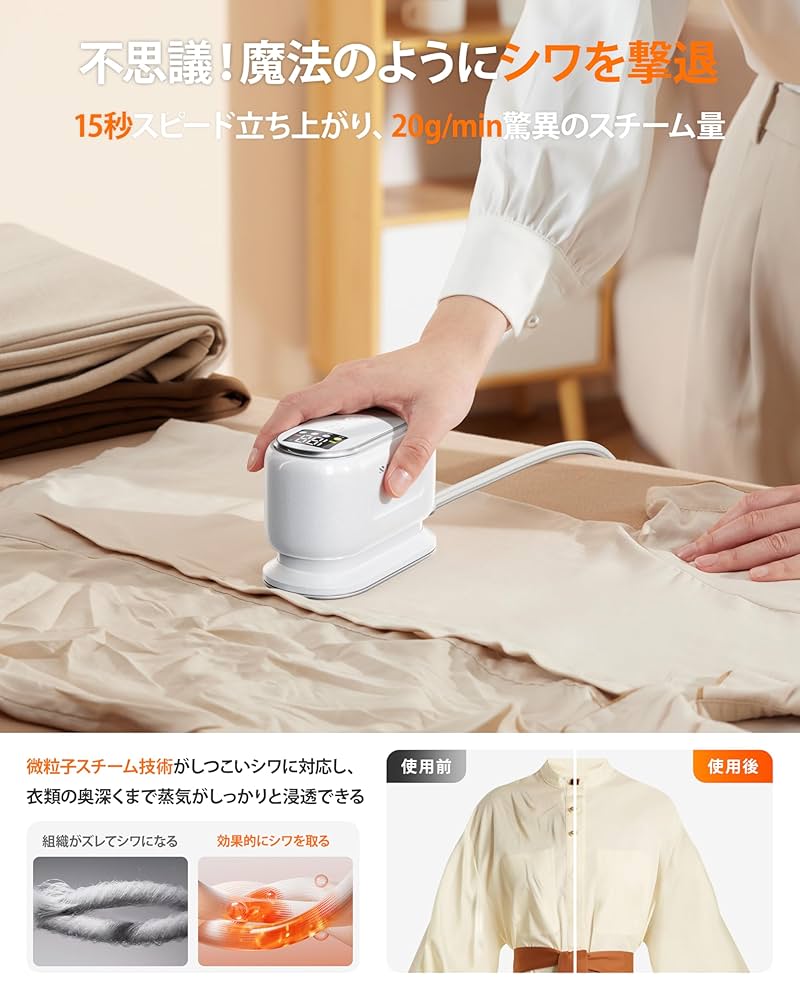 RANVOO アイロン ミニ スチームアイロン 衣類スチーマー ホワイト ranvoo111-1600x1138.jpg