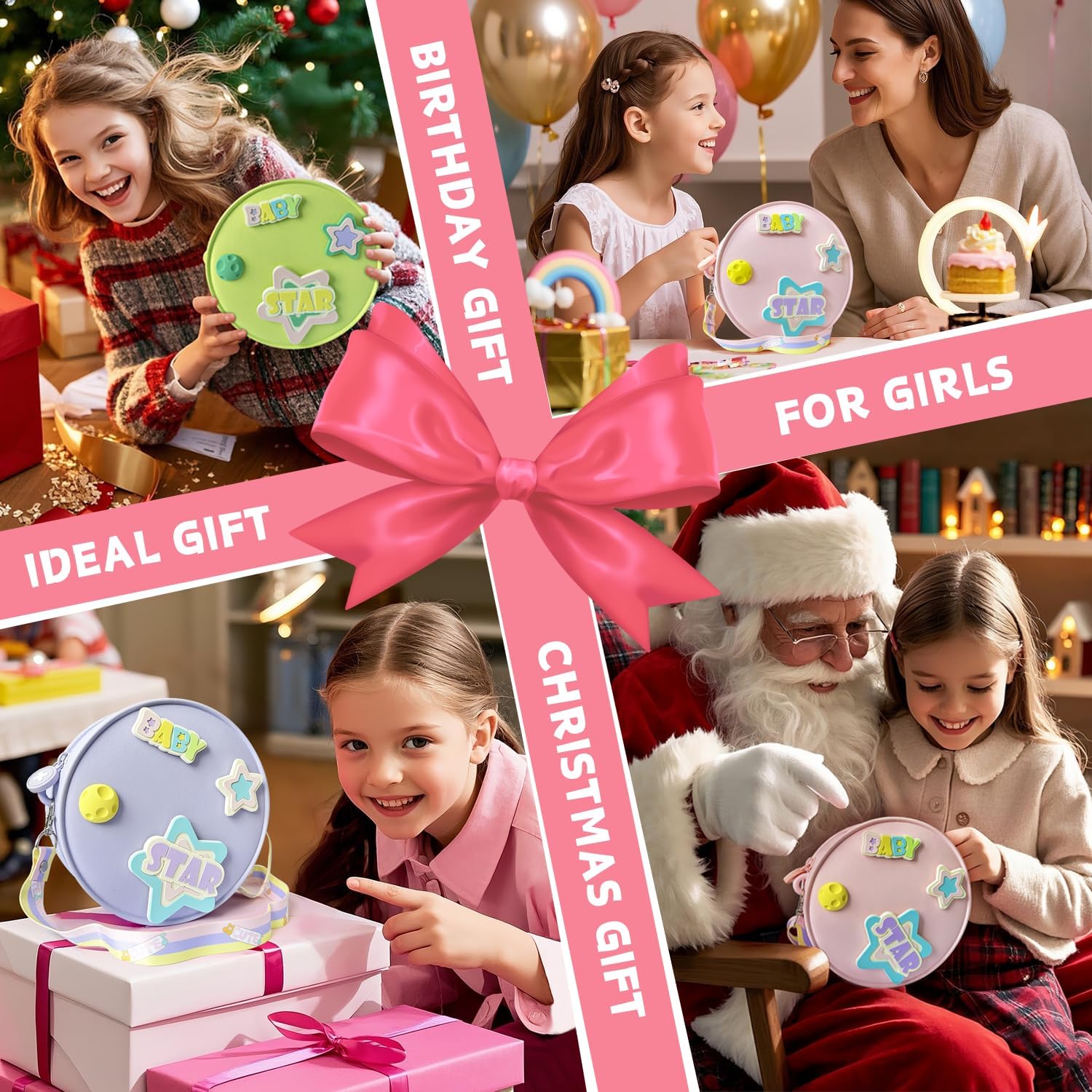 NLR FUN Purse Gift for Girls, Colorful DIY Crossbody/Shoulder Bag, Wallet with Detachable Decorations and Adjustable Strap - Image 6