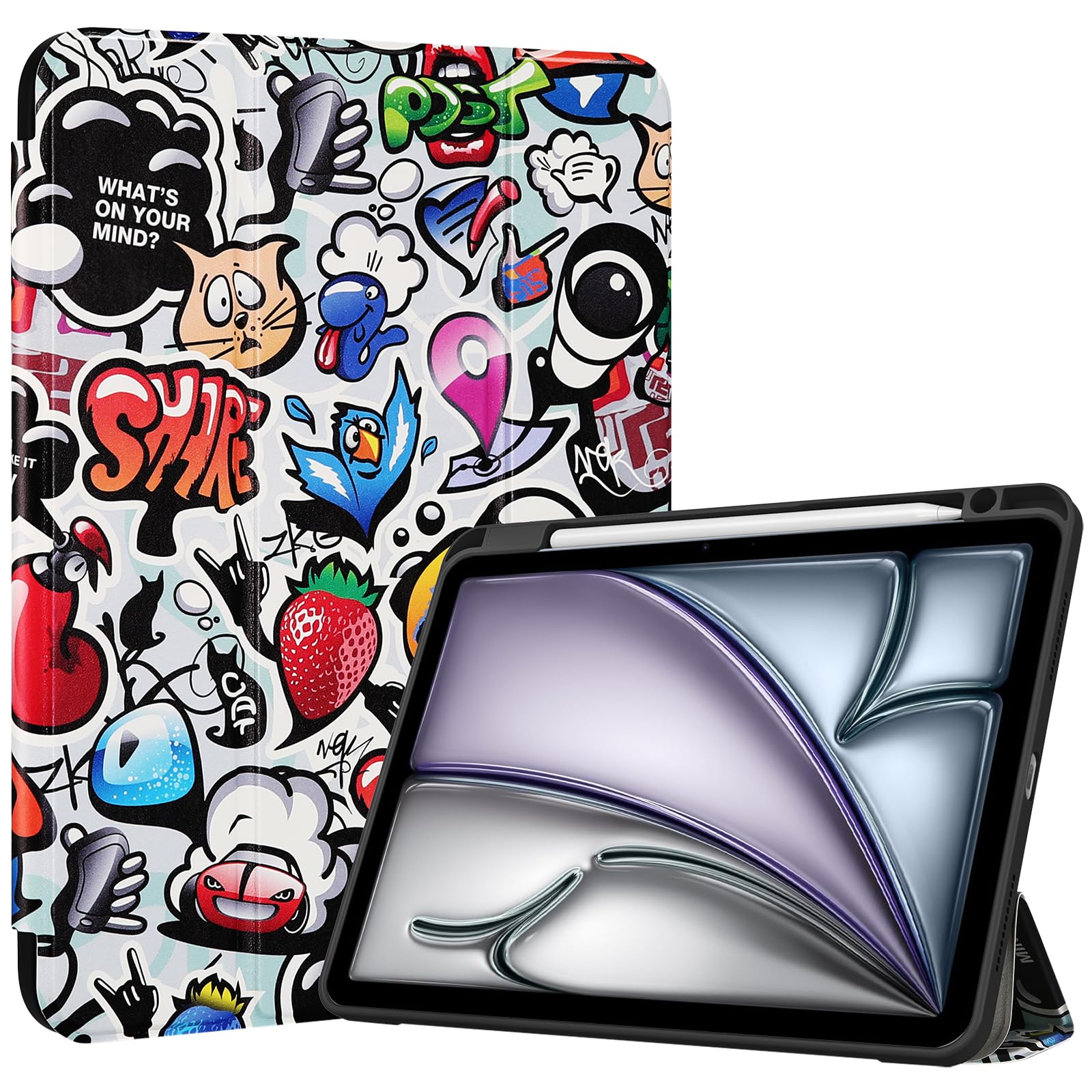 ProCase Hülle für iPad Air 11 Zoll (M4 2026/M3 2025/M2 2024)/ iPad Air 6/5/4 Gen 10,9 Zoll (2022/2020) mit Stifthalter, Case Cover mit transparenter Rückseitenschale Schutzhülle -Share