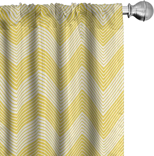 Miniatura 35 de Ambesonne - Cortinas de música, ilustración de tecnología musical en estilo retro con siluetas de equipos de audio y grabación, tratamientos de Aqua