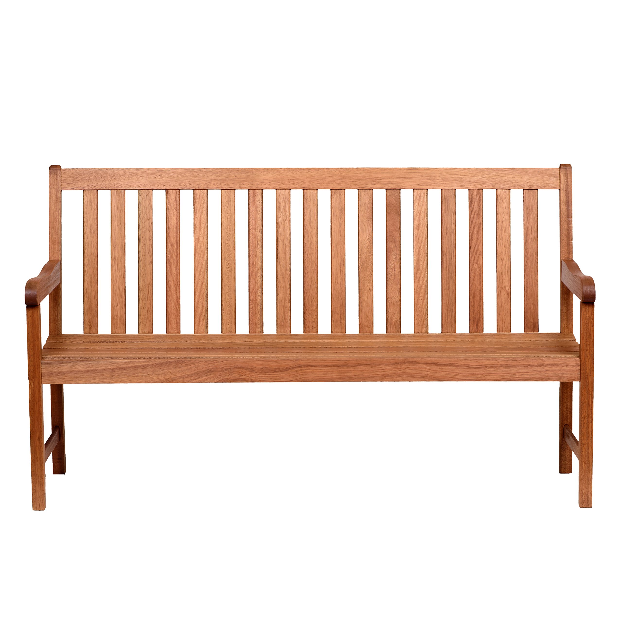 Photo 1 of Amazonia Milano 5-Feet Patio Bench | Eucalyptus Wood | Ideal for Outdoors and Indoors, Light Brown 5 feet