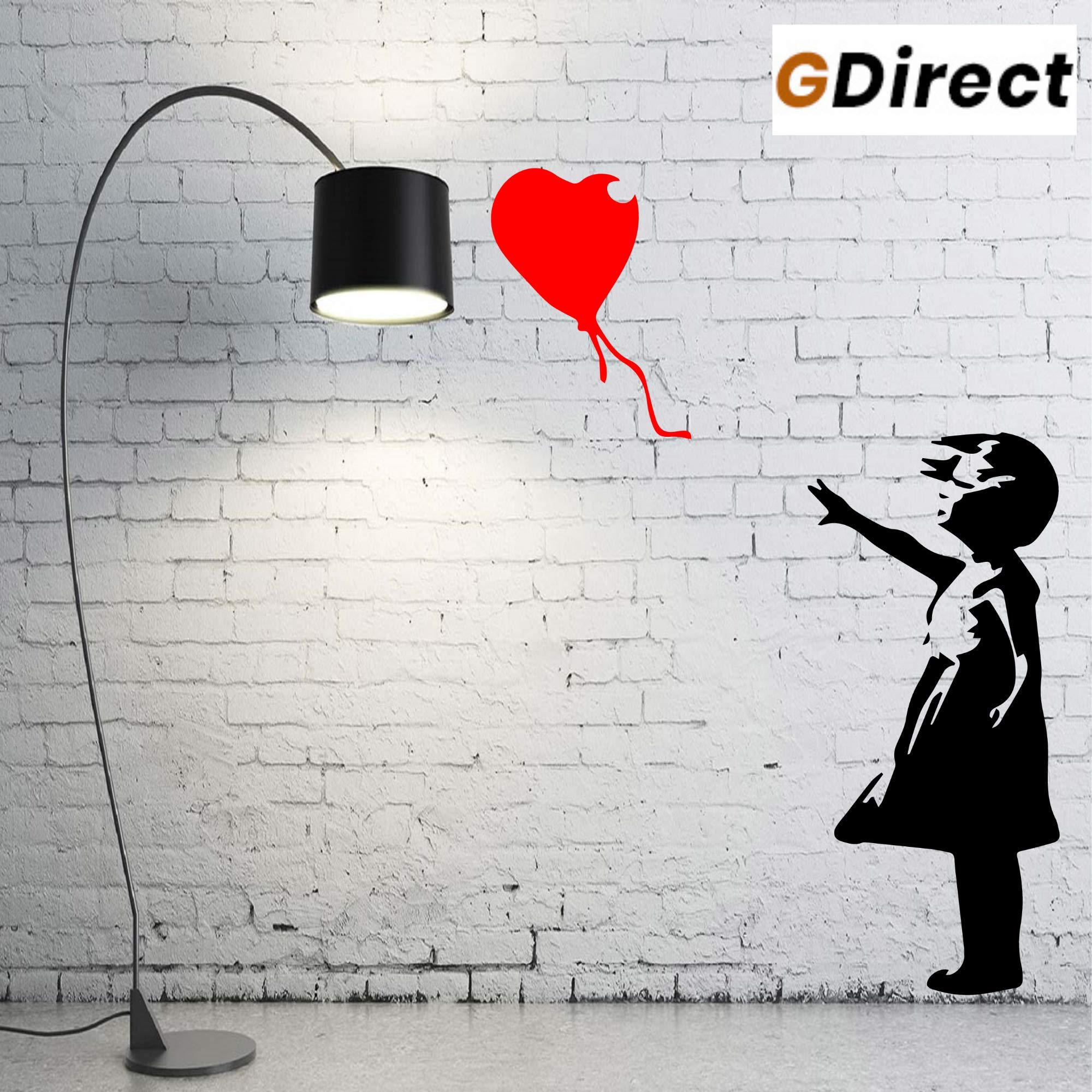 GDirect Large Banksy Wall Stickers Girl With Balloon Famous Banksy Wall