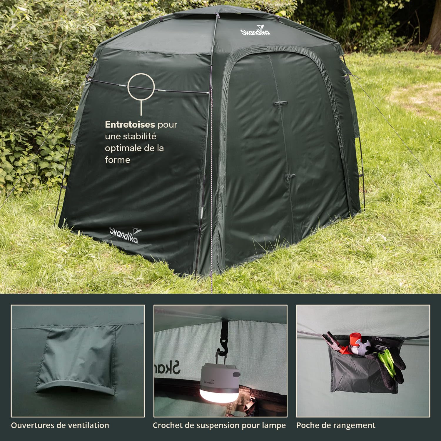 Skandika Tente de Stockage L | Équipement, Garage à Vélo, Hauteur 1,7m, Étanche, Adapté à l'Hiver, Avec Sol | Abri pour Extérieur, Jardin, Camping