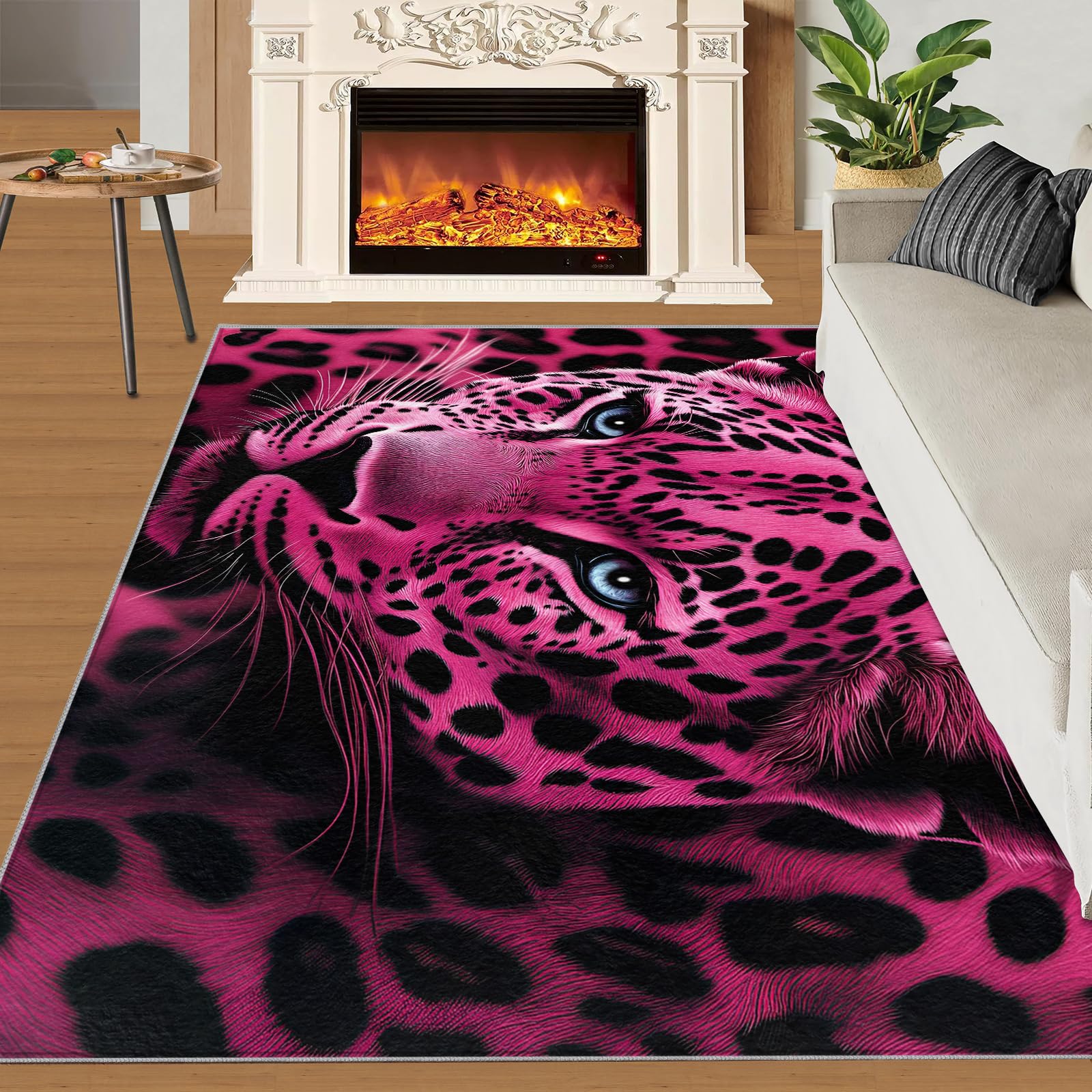 Amazon.com: Pink Leopard Area Rug Leopard Spots 3x5 Rug Colorful