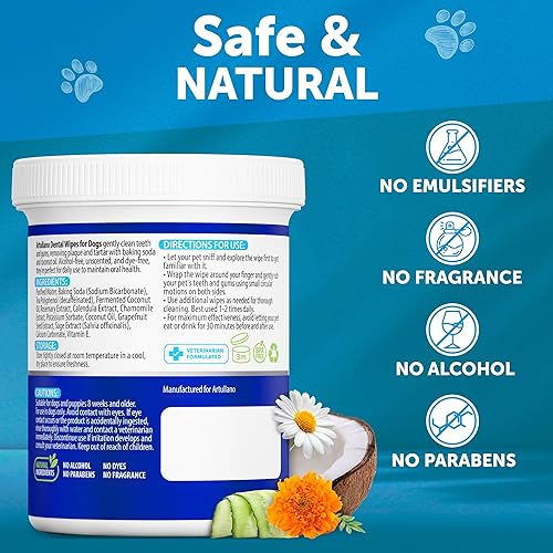 Miniatura 5 de Toallitas de limpieza de dientes de perro, 50 toallitas para el cuidado dental del perro, cepillo de dientes para eliminar la placa, acumulación de