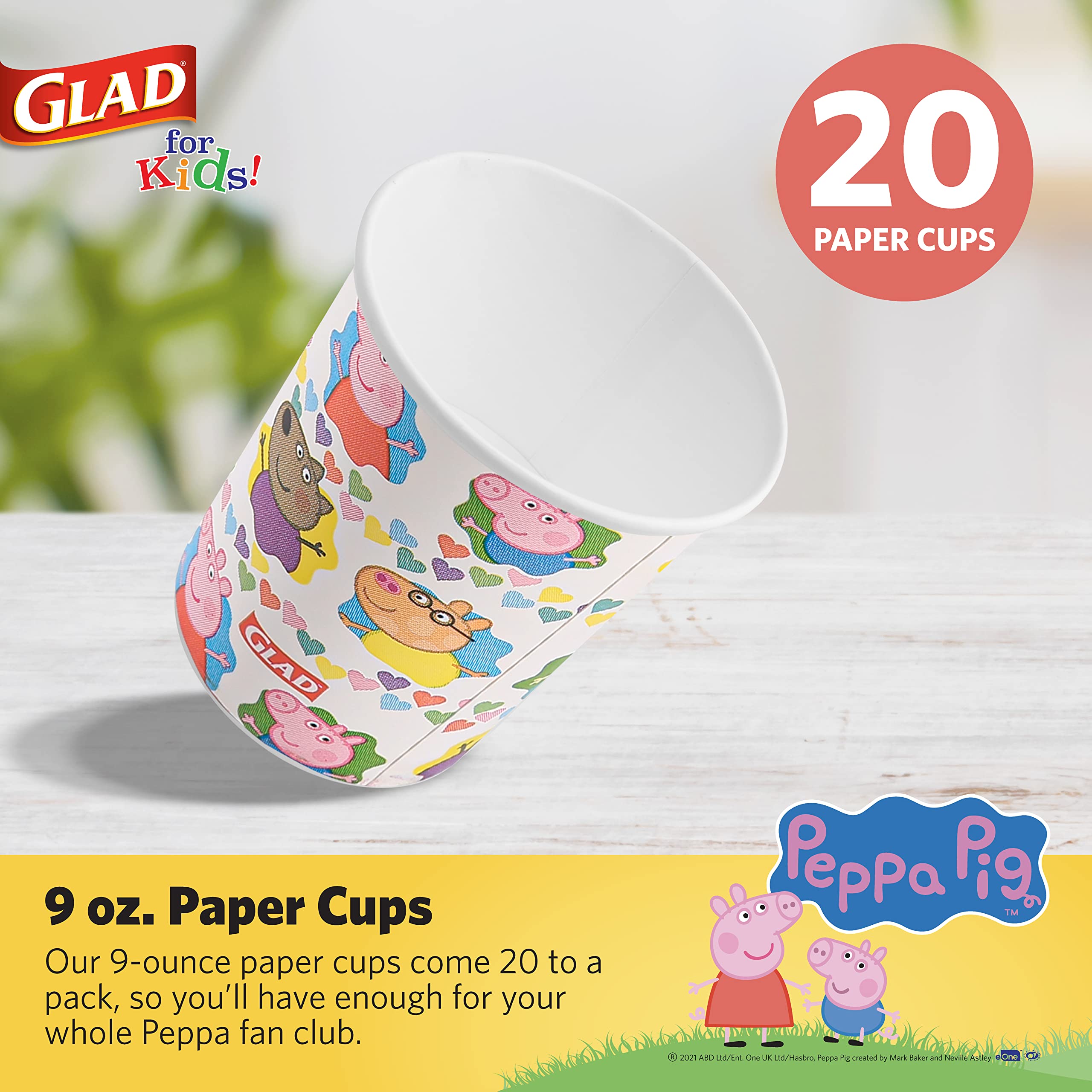 Snapklik.com : Glad For Kids 9 Oz Peppa Pig Friends Paper Cups ...
