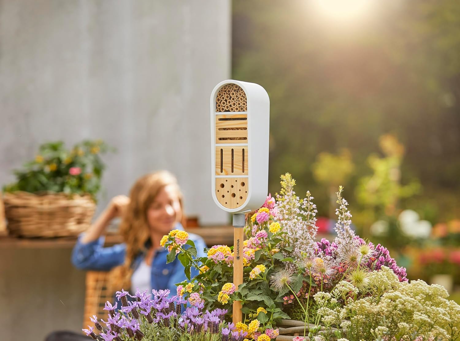 Gardena ClickUp! Insect Hotel: Protective House That Promotes biodiversity, Weatherproof, usable All Year Round, Fixes securely to The Ground (11370-20)