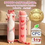 Mewaii Oreiller de corps en peluche de chat long, mignons animaux en peluche Kawaii soft Plushies, chaton en peluche Oreil de poupée pour filles garçons (Pink Cat) 20 De pouce)
