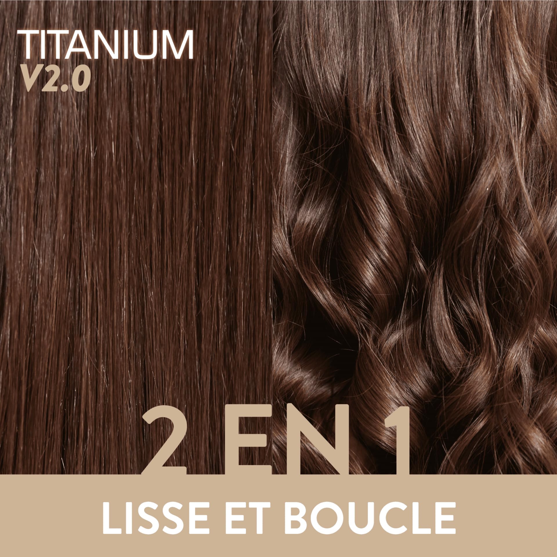 Demeliss Titanium V2.0 - Plancha de Vapor Rizadora 2-en-1 para Cabello - Fácil de Usar - Potente para Todo Tipo de Cabello - Alisado Duradero desde la Raiz