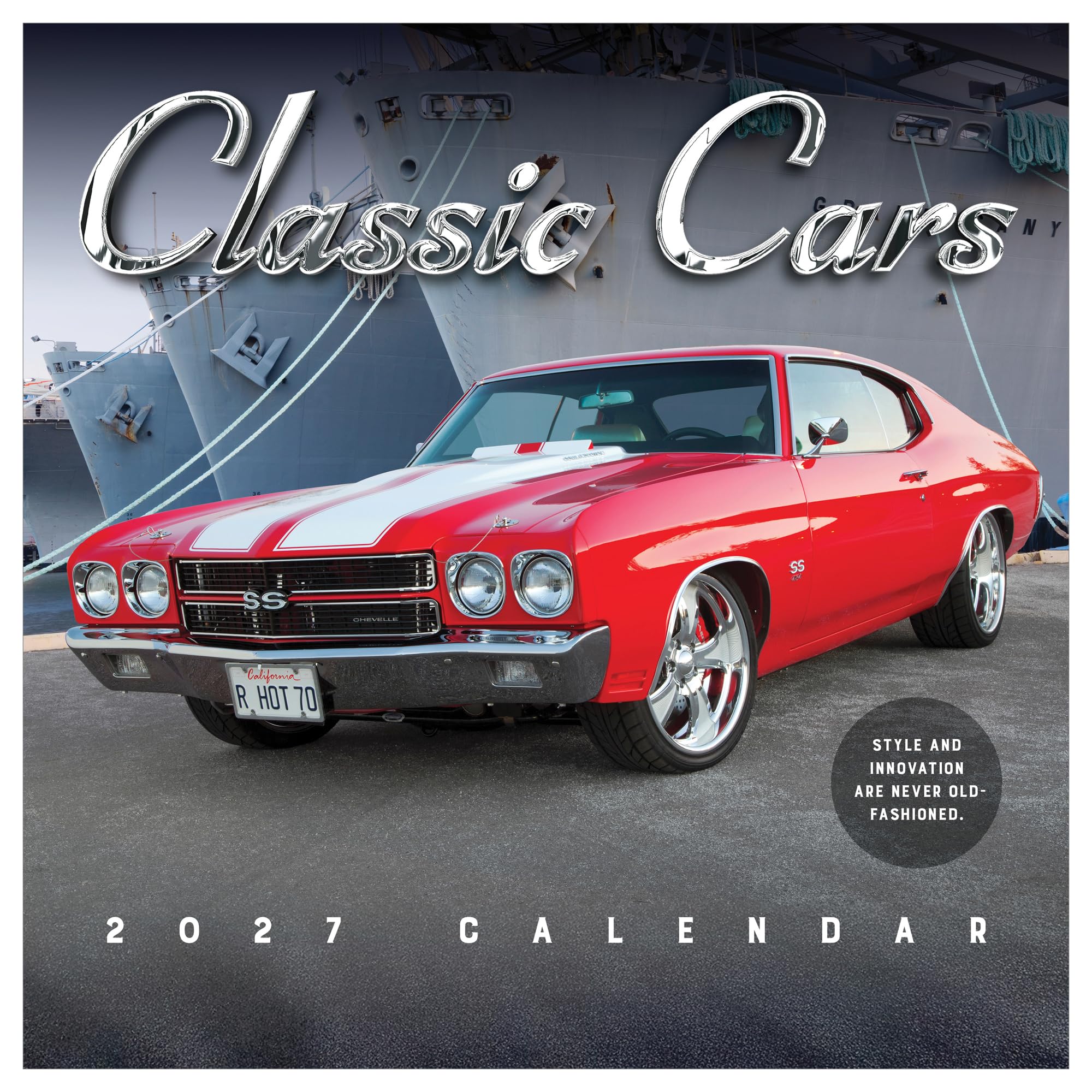 TF Publishing 2027 Classic Cars Wall Calendar - Large Grids for Appointments and Scheduling - Vertical Monthly Wall Calendar 2027 with Premium Gloss Paper for Home and Office Organization - 12x12 in