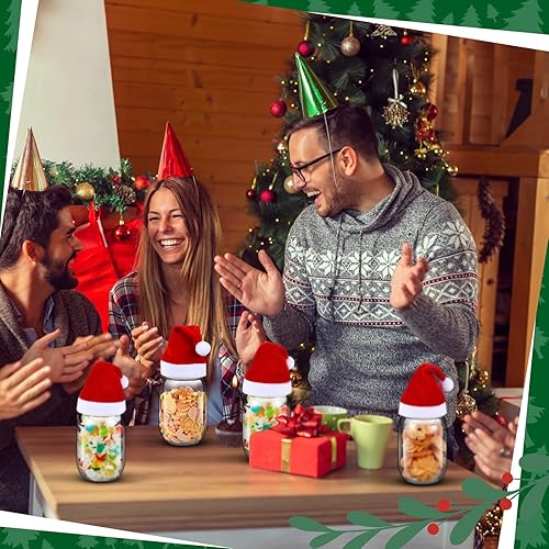 Miniatura 4 de Amyhill 16 juegos de tarros de caramelo de 12 onzas de vaquero occidental de plástico y mini sombreros de paja con cinta para la cintura,