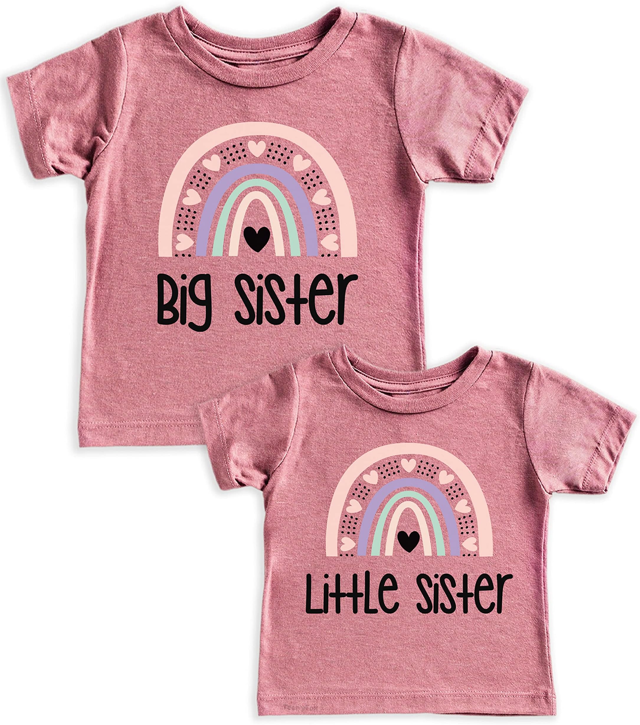 Teeny FoxRainbow Big Little Sis Sister Set Gift For Sibling Matching Outfits