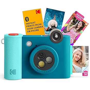 Kodak Smile+ 2-in-1 Digital Instant Print Camera & Wireless Bluetooth Photo Printer Blue