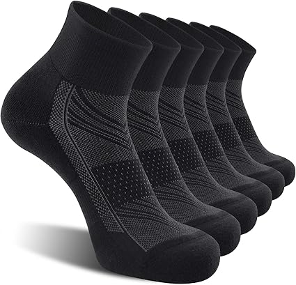 CelerSport 6 Pack Men's Ankle Socks with Cushion, Sport Athletic Running Socks
